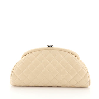 Chanel Timeless Clutch Quilted Lambskin Neutral 452818