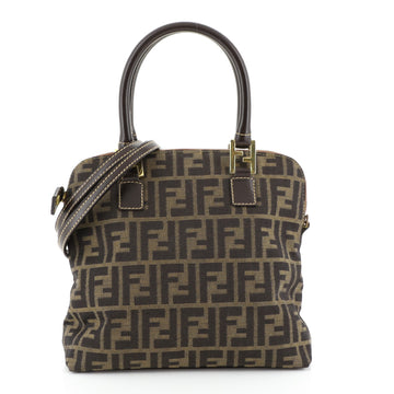 Fendi Vintage Convertible Satchel Zucca Canvas Medium Brown 4530111