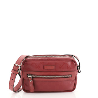 Gucci Zip Crossbody Bag GG Imprime Mini Pink 453017