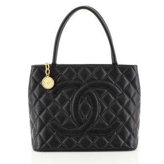 Chanel Medallion Tote Quilted Caviar Black 45304101