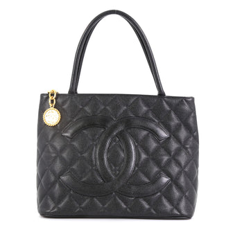 Chanel Medallion Tote Quilted Caviar Black 4530429