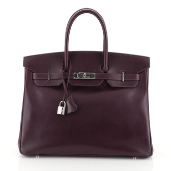 Hermes Birkin Handbag Purple Courchevel with Palladium Hardware 35 Purple 4530430