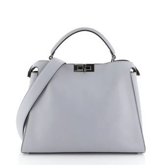 Fendi Peekaboo Essential Bag Leather Blue 4530441