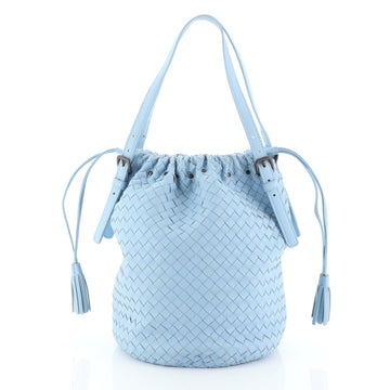 Bottega Veneta Drawstring Tassel Bucket Bag Intrecciato Nappa Small Bl...