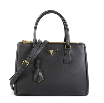 Prada Galleria Double Zip Tote Saffiano Leather Small Black 4530455