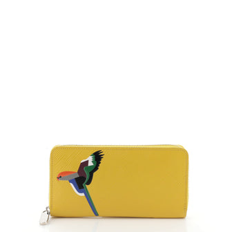 Louis Vuitton Zippy Wallet Bird Motif Epi Leather Yellow 453045