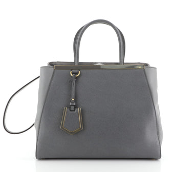 Fendi 2Jours Bag Leather Medium Gray 4530464