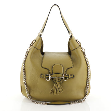 Gucci Emily Hobo Leather Medium Green 453049