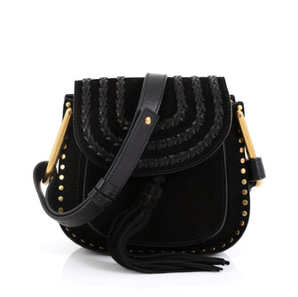 Chloe Hudson Handbag Whipstitch Suede Mini Black 453101