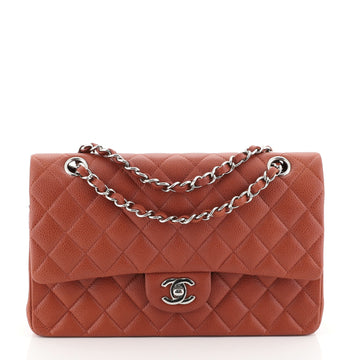 Chanel Classic Double Flap Bag Quilted Caviar Medium Brown 4531622