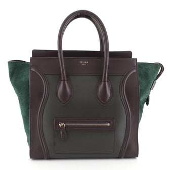 Celine Tricolor Luggage Handbag Leather Mini Multicolor 4531656