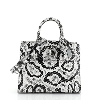 Louis Vuitton City Steamer Handbag Python PM White 453165