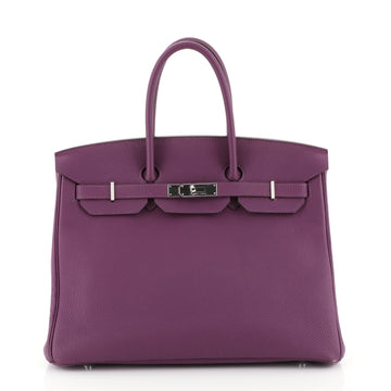 Hermes Birkin Handbag Purple Togo with Palladium Hardware 35 Purple 45...