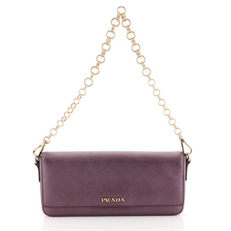 Prada Wallet on Chain Saffiano Leather Purple 4531662