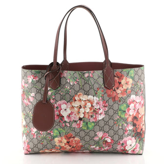 Gucci Reversible Tote Blooms GG Print Leather Large Brown 4531664