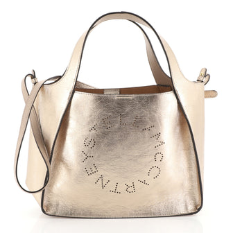 Stella McCartney Alter Tote Perforated Faux Leather Small Metallic 453...