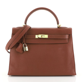 Hermes Kelly Handbag Red Togo with Gold Hardware 32 Red 4531689