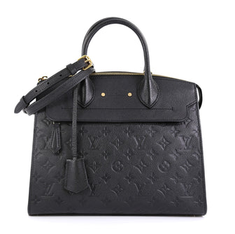 Louis Vuitton Pont Neuf Handbag Monogram Empreinte Leather MM Black 4531690