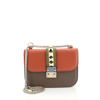 Valentino Glam Lock Shoulder Bag Leather Small Multi color 4531691