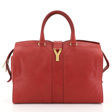 Saint Laurent Chyc Cabas Tote Leather Medium Red 453193