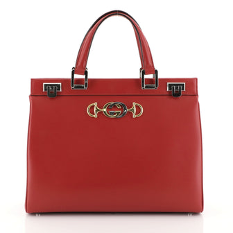 Gucci Zumi Top Handle Bag Leather Medium Red 453231