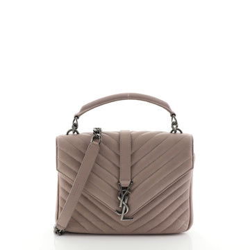 Saint Laurent Classic Monogram College Bag Matelasse Chevron Leather Medium