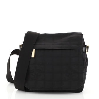 Chanel Travel Line Messenger Bag Nylon Small Black 453601