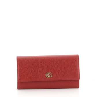 Gucci GG Marmont Continental Wallet Leather Long Red 453608