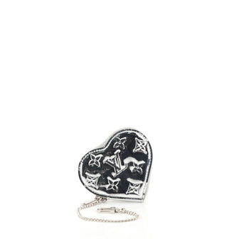 Louis Vuitton Heart Coin Purse Miroir PVC Silver 453609