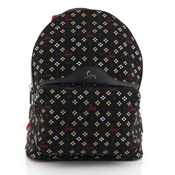 Christian Louboutin Backloubi Backpack Embroidered Canvas Small Black 453681