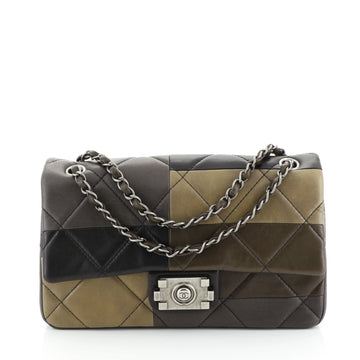 Chanel Boy Clasp Flap Bag Patchwork Quilted Lambskin Medium Multi color 453694