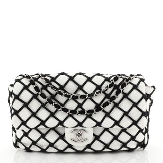 Chanel Canebiers Flap Bag Calfskin Jumbo White 453695