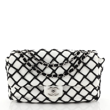 Chanel Canebiers Flap Bag Calfskin Jumbo White 453695