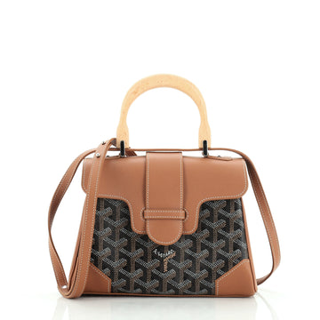 Goyard Saigon Top Handle Bag Coated Canvas with Leather Mini