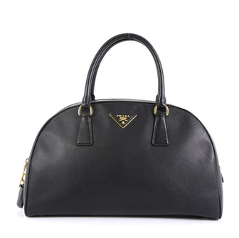 Prada Lux Bowler Bag Saffiano Leather Medium Black 4537711
