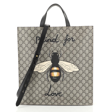 Gucci Convertible Soft Open Tote Printed GG Coated Canvas Tall Brown 4537721