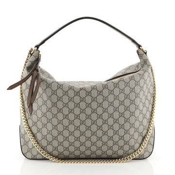 Gucci Chain Hobo GG Coated Canvas Large Brown 453817