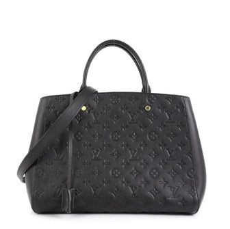 Louis Vuitton Montaigne Handbag Monogram Empreinte Leather GM Black 45...