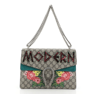 Gucci Dionysus Bag Embroidered GG Coated Canvas Medium Brown 453921