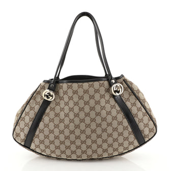 Gucci Twins Shoulder Bag GG Canvas Medium Brown 4539618