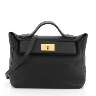 Hermes 24/24 Handbag Maurice with Swift 29 Black 453971