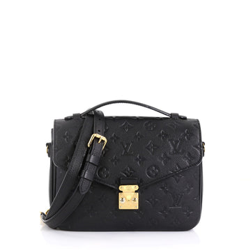 Louis Vuitton Pochette Metis Monogram Empreinte Leather Black 453973