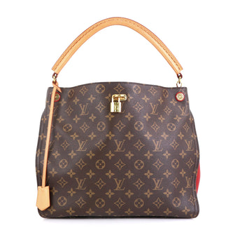 Louis Vuitton Gaia Handbag Monogram Canvas Red 453984