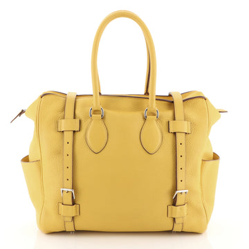 Hermes Pursangle Handbag Leather 35 Yellow 453989