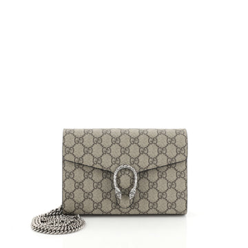 Gucci Dionysus Chain Wallet GG Coated Canvas Small Brown 454101