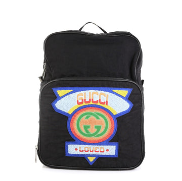Gucci 80's Patch Backapck Nylon Medium Black 454152