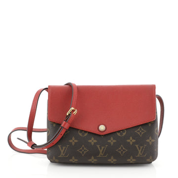 Louis Vuitton Twice Handbag Monogram Canvas Red 454161