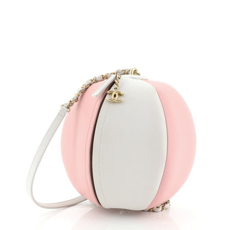 Chanel Beach Ball Shoulder Bag Calfskin Leather Small White 454181