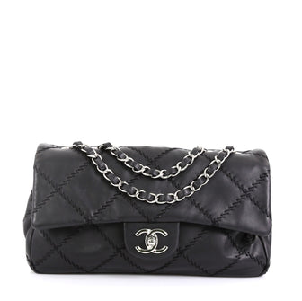 Chanel Ultimate Stitch Flap Bag Quilted Calfskin Medium Black 454211