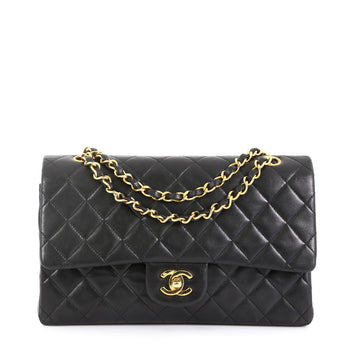 Chanel Vintage Classic Double Flap Bag Quilted Lambskin Medium
